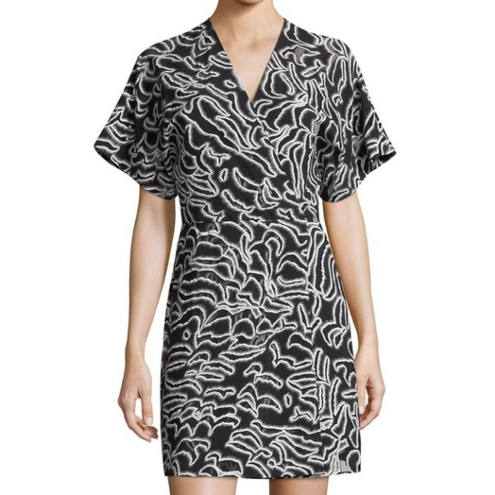DVF DIANE VON FURSTENBERG V-neck Flare Mini Dress